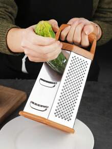 Rayador de verdura de acero inoxidable grano de madera color queso & - Color de vetas de madera - Ver 1