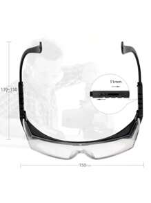 1件实验室护目镜伸缩防护眼镜防风防尘防冲击防溅劳保眼镜自行车户外眼镜 - 藍白色 - 查看 2