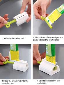 1/3入手動牙膏擠壓器,浴室用品面部潔淨乳擠壓器 - 藍色 - 查看 3