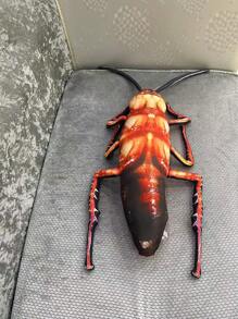 1只逼真蟑螂毛絨玩偶枕頭,創意有趣的毛絨玩具,生日禮物 - 酒紅色 - 查看 5