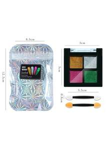 4 Colori Polvere per Unghie Olografica Serie Natalizia, Polvere Glitter Camaleonte Solida per arte di unghie