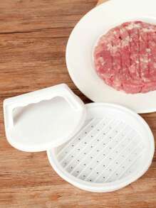 Multipurpose Hamburger Patty Maker, Made Of Plastic - White - View 5