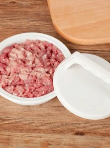 Multipurpose Hamburger Patty Maker, Made Of Plastic - White - View 4