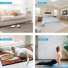 12入組地毯固定器,角落和邊緣均適用,不會捲曲或有很多摺痕,正反面可用的柔軟可彎曲墊子將地毯固定在地板和硬木地板墊下,可重複使用 - 黑色 - 查看 6