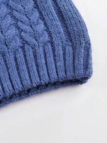 男童秋季時尚純色圓領針織背心,休閒百搭 - 寶藍色 - 查看 5