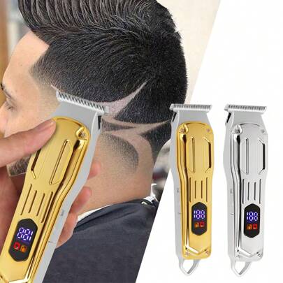 A7 Gold Hair Clipper For Men,Upgrade Your Haircut Game with Professional Hair Clippers - Rechargeable, Cordless & Ready for the Holidays!Men's bald Hair clipper Beard Hair Trimmer for Men Professional,T Blade Liners Trimmer Electric