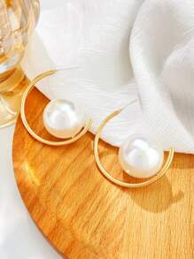 Anting melingkar - Yellow Gold - View 4
