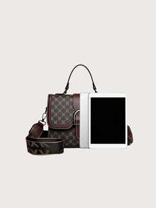 Borse tote alla moda motivo design - Castano - Visualizzare 3