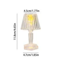 1pc Led Transparent Acrylic Artificial Glass Mini Table Lamp Scene Display Night Light For Creative Bedroom Bedside Decoration, Candle Light Projection - Mustard Yellow - View 5
