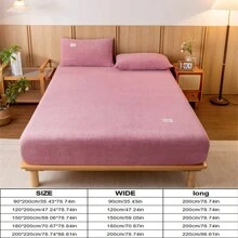 1pc Thick Soft And Breathable Milk Velvet Fitted Sheet (single),high Density Warm And Tender Fabric, Moisture Absorption And Breathable, Wrinkle-resistant Protection Cover, Easy To Disassemble, Suitable For All Seasons