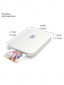 1 pieza mini color impresora 300DPI portátil foto mini foto impresora con bolsillo DIY compartir foto impresora - Blanco - Ver 7