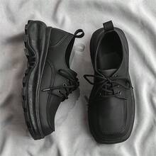 Zapatos de hombres de punta cuadrada - Negro - Ver 1