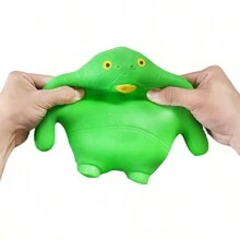 3pcs/pack Big Green Fish Shaped Slow Rising Squishy Toy Anti-stress Puffer Fish Toy - Green - View 2