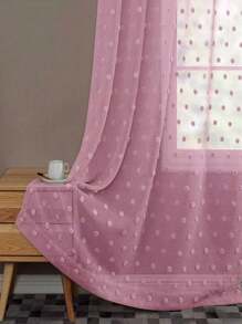 1pc Modern Minimalist Style Pink 3d Velvet Ball Design Curtain For Bedroom, Living Room - Pink - View 3