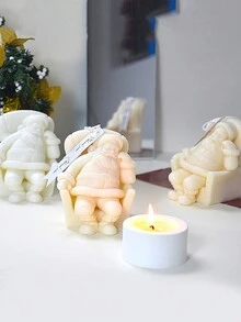 沙發睡覺的聖誕老人蠟燭模具,適合diy手工製作,使用蠟、石膏、芳香療法、矽膠模具 - 白色 - 查看 2