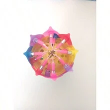 件蓮花音樂生日蠟燭，創意電子音樂蠟燭，蓮花雙層開花旋轉蠟燭，生日派對氣氛蛋糕裝飾創意音樂蠟燭 - 粉色 - 查看 4