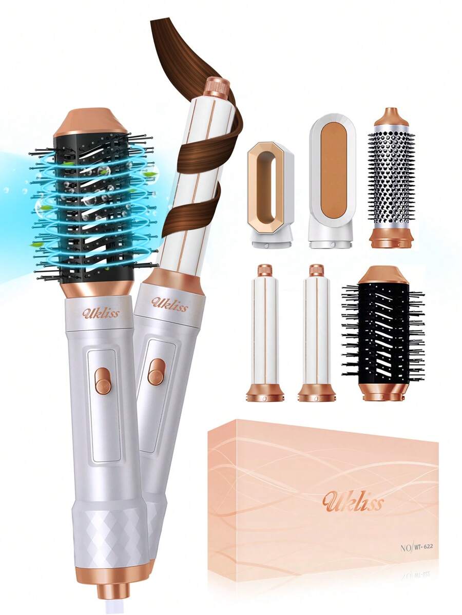 捲髮器、五合一熱風刷和捲髮器、吸風自動捲髮器、無損傷吹風機兩用自動捲髮棒、吸發式捲發器