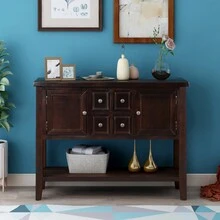 MISSUNNY TREXM Cambridge Series Buffet Sideboard Console Table with Bottom Shelf (Espresso) - Coffee Brown - View 1