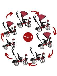 Triciclo para Niños 7en1 con Asiento Giratorio 360,luz,sonido (SOLO COMPRAR 1 PIEZA A LA VEZ) - Rojo - Ver 2
