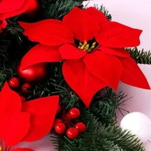 1pc Christmas Decorative Artificial Red Flower - Red - View 6