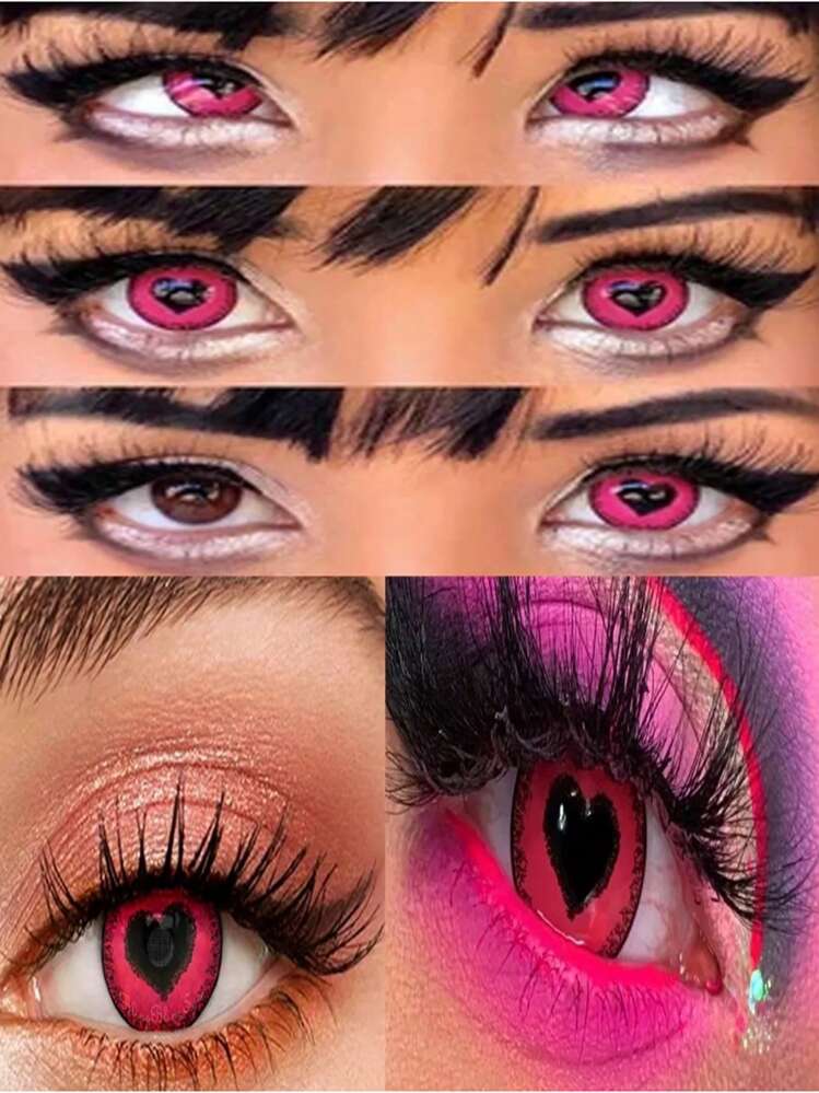 Pupilentes Lentes de contacto Pink Rosa Corazon Moda de Mujer SHEIN Mexico