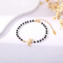 1pc European And American Style Fashionable Titanium Steel Bracelet, Daily Unisex Accessory - Silver - View 4