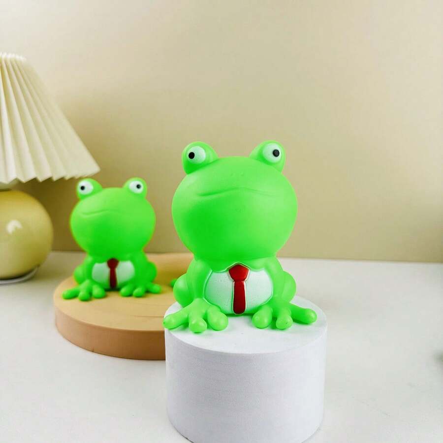 1pc Creative Frog Night Light With Cartoon Design And Lighting Effect As Birthday Gift, Desk Lamp Or Bedside Decor - White - View 1