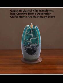 Backflow Incense Burner - Ceramic Incense Holder With Holder For Incense Cones/sticks, Home Decor - Green - View 4