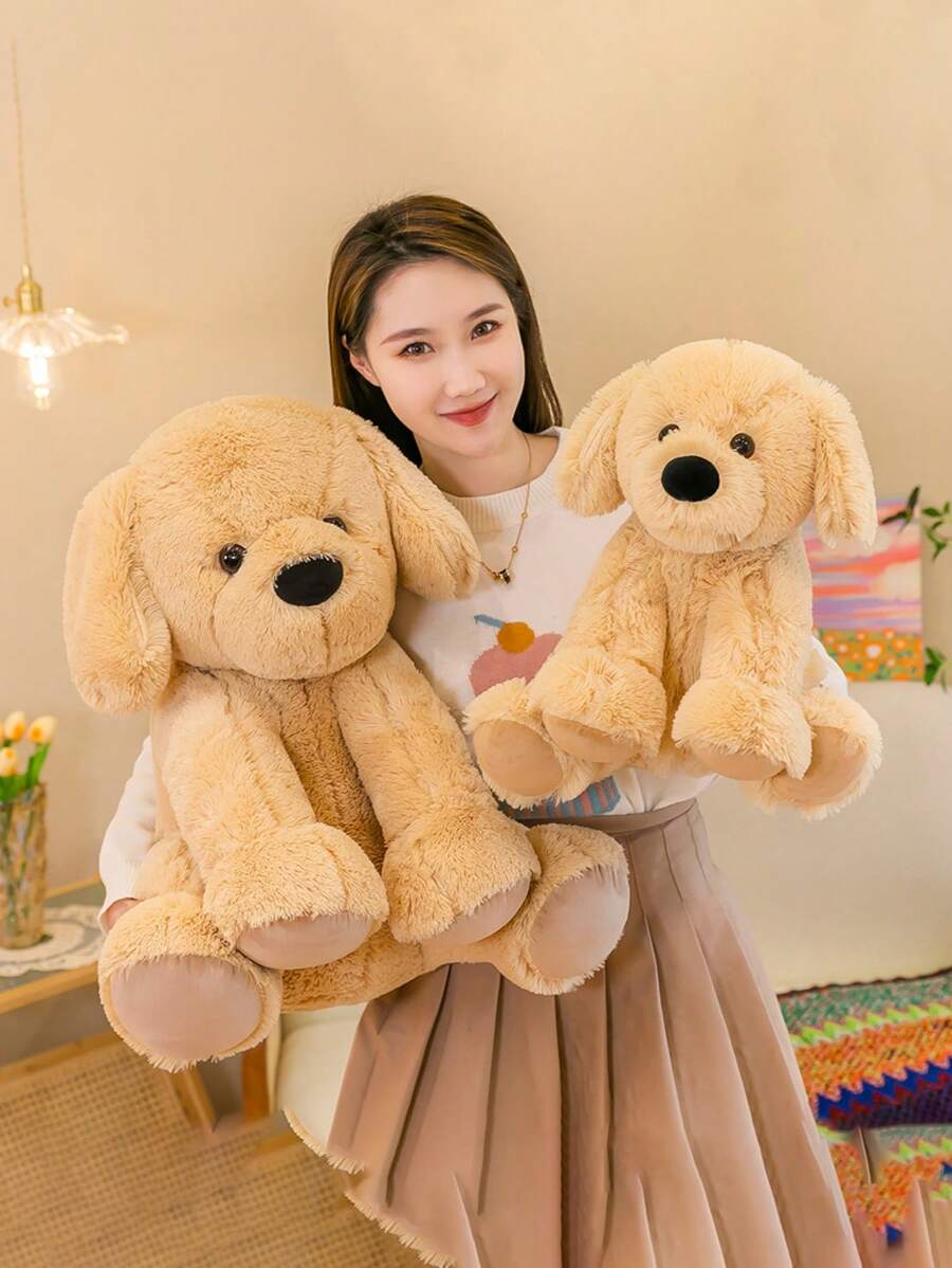 1pc Golden Retriever Stuffed Animal Plush Toy Extra Large Dog Doll For Girls' Gift - Brown - View 1