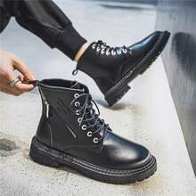 High-Top British Style All-Match Fashion Boots For Men - Black - View 5