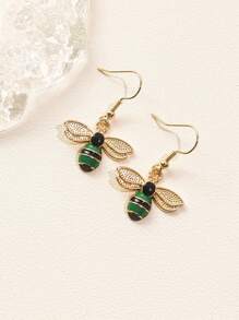 Bee Design Earrings - Yellow - View 6