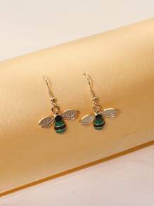 Bee Design Earrings - Yellow - View 8