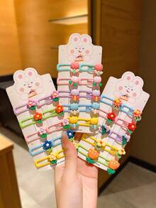 30入組甜美卡通花朵髮夾套裝,適合女孩 - 彩色 - 查看 4