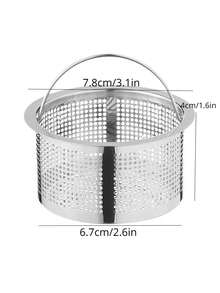 1個帶手柄和殘留物過濾網的不銹鋼水槽,深桶過濾網,適用於廚房使用 - 銀色 - 查看 2