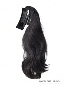 30cm Long Wavy Curly Claw Clip Ponytail Hairpieces Extension For Women Hairstyles Synthetic Black Natural Fake Ponytail - Black - View 4