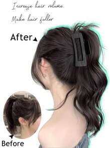 30cm Long Wavy Curly Claw Clip Ponytail Hairpieces Extension For Women Hairstyles Synthetic Black Natural Fake Ponytail - Black - View 5