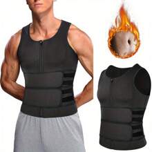 Men's Compression Vest, New Slimming Suit Waist Belts Body Shaper Back Support Tank Top For Workout Fitness Gym - 黑色 - 查看 1