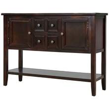 MISSUNNY TREXM Cambridge Series Buffet Sideboard Console Table with Bottom Shelf (Espresso) - Coffee Brown - View 2