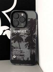 1pc Dual-Color Transparent Black Edge Cool Coconut Tree Shockproof Full Coverage TPU+PC Material Phone Case Compatible With IPhone 13 14 15 Pro Max 16 16 Pro 16 Pro Max 16E 17 17 Pro 17 Air 17 Pro Max, IPhone 11 12 Pro Max X XR XS Max 7 8 Plus 13 Mini 12 Mini 6S Plus 11 Pro Max 14 Pro 14 Plus 15 Plus Couples Design