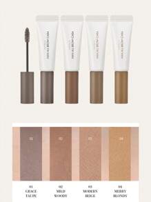 Rom&nd Romand ALL BROW CARA 04 MERRY BLONDY，打造轻盈精致的眉妆，呈现丝绒哑光效果。采用植物基眉部科技，打造冷棕色自然发丝质感，呈现柔软蓬松的丝绒妆效，并带有温暖焦糖色羽毛扎染效果。便携式眉妆套装，韩式彩妆，9克/0.32盎司 - 04 快樂的金髮女郎 - 查看 3