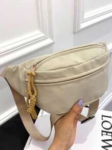 时尚大容量黑色斜挎胸包、尼龙腰包和吊带、休闲腰包，适合徒步旅行和户外登山、可调节肩带运动旅行多功能腰包、多功能日常单肩包、夏季新生大学礼物、秋季圣诞节旅行包吊带包、冬季圣诞节礼物、腰包笔记本电脑感恩节假期收纳包、邮差包、骑行包、学生休闲男友礼物、度假趣味礼物、胸包、臀包、男士书包、春季学校用品 - 卡其色 - 查看 1