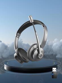 Wireless Bluetooth Headset with ENC Noise Reduction, Mute Button, and Multipoint Connectivity - 炭灰色 - 查看 1