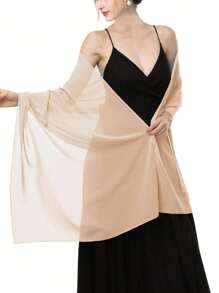 Chiffon Shawls Scarves Wraps For Bridal Wedding Party Evening Dress And Special Occasion Dresses Casual - Champagne - View 2