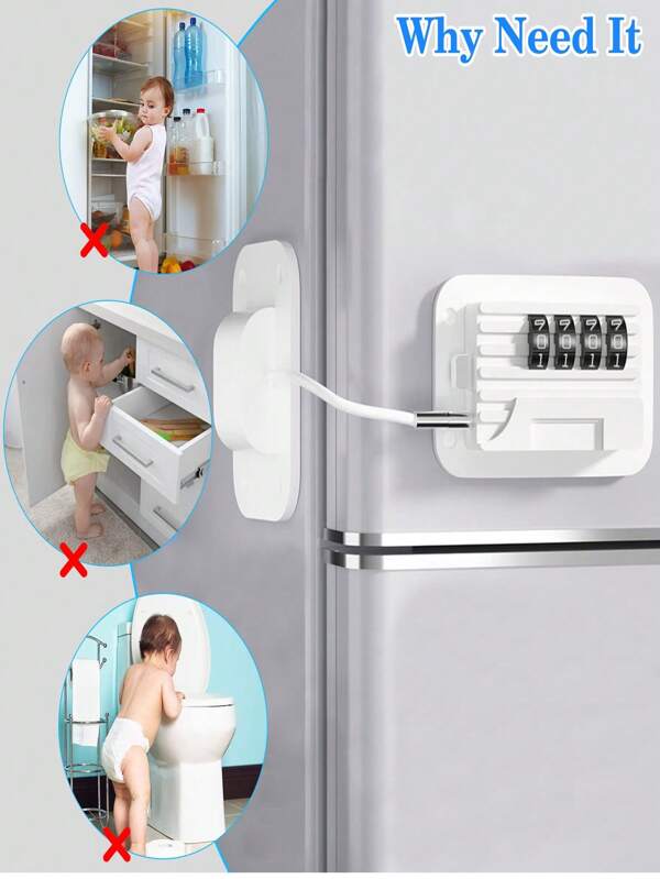 Fridge Lock With Password, Child Proof Refrigerator Lock, Ideal For