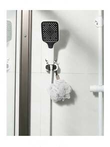 可愛的牛形拖把架,免打孔,重型,浴室吸盤掛架,壁掛式清潔工具夾 - 黑色 - 查看 4