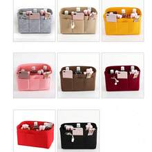 1pc Solid Color Felt Cosmetic Bag For Women - Pink - View 6