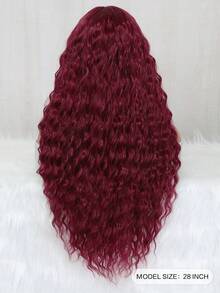 13*2.5*1 99j鋪面合成鬆蓬頭髮,不需膠合的鬆蓬髮型鬆蓬頭髮酒紅色波浪長鬆蓬頭髮合成熱阻纖維萬聖節聖誕節的丹麥酒紅色頭髮的天然髮際線女性用的28英寸鬆蓬頭髮 - 酒紅色 - 查看 2