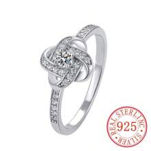 1個s925純銀三葉草戒指,簡潔優雅風格,適用於婚禮、日常佩戴和訂婚禮物 - 四葉草戒指 - 查看 6