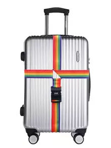 1pc Luggage Strap Cross Strap Adjustable Suitcase Belts Suitcase Fixed Belt Travel Accessories Suitcase Belt Strap Trolley Luggage Belt Binding Strap Tie-Down Cord Packing Belt Anti-Theft Strap Bundling Rope N111 Cargo Lashing Strap Password Lock