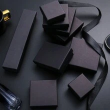 Black Jewelry Packaging Box For Ring, Earring, Bracelet, Necklace Gift Box - Black - View 2